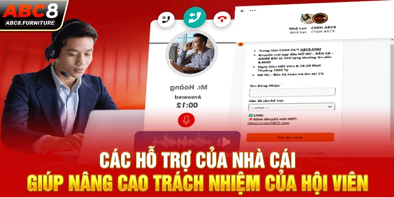 Các hỗ trợ của nhà cái giúp nâng cao trách nhiệm của hội viên